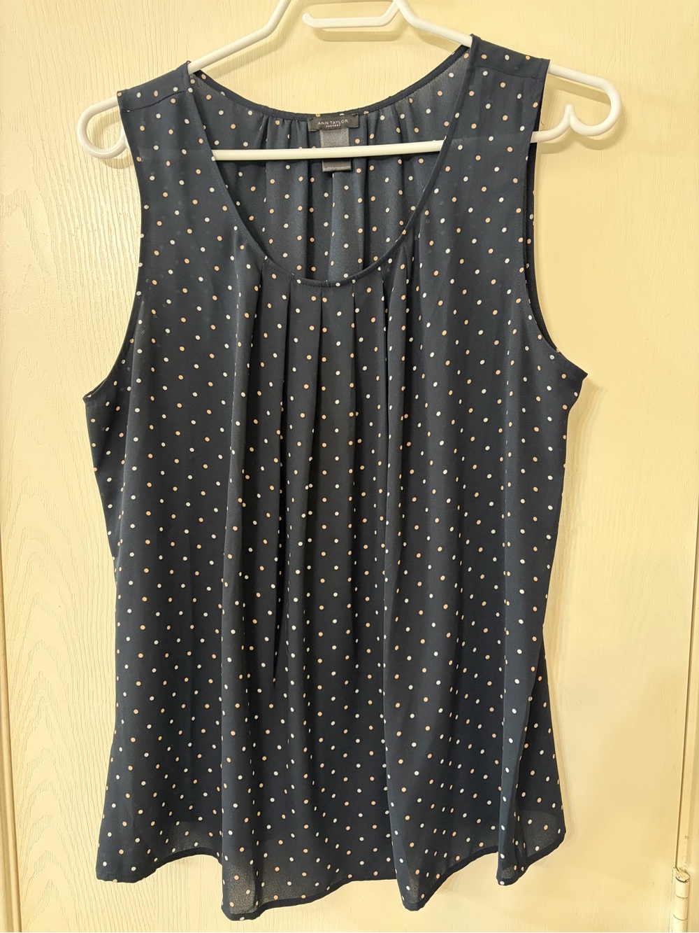 Ann Taylor Navy Polka Dot Sleeveless Camisole
